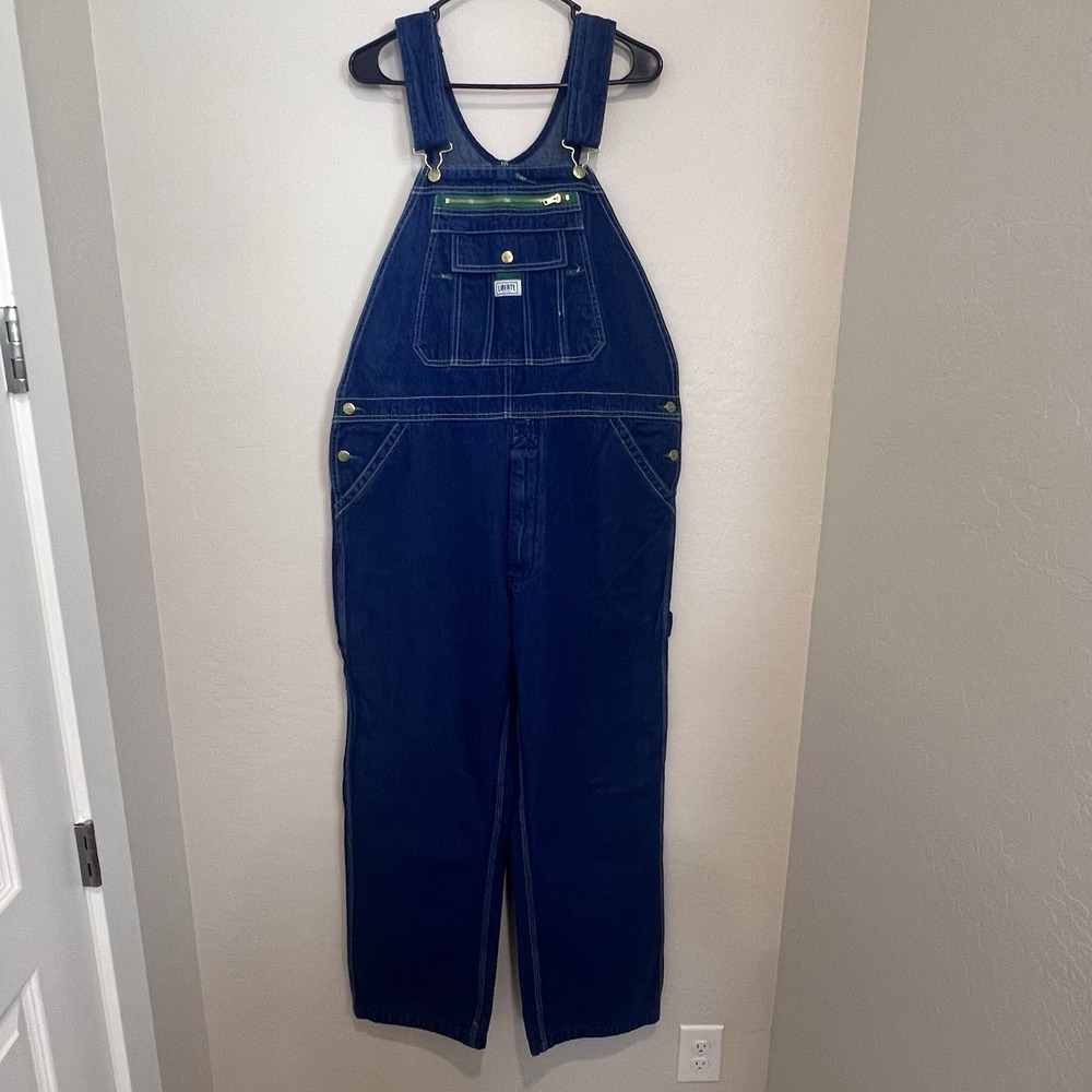 VTG Liberty‎ Bib Overalls Mens 38x30 Blue Denim Workwear Dungarees Farm